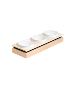 Box per ciotole in legno - colore: legno -  cm 53x17,6x8,5h