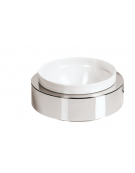 Box per ciotole in acciaio inox - colore bianco - cm ø 26,5hx8,5h