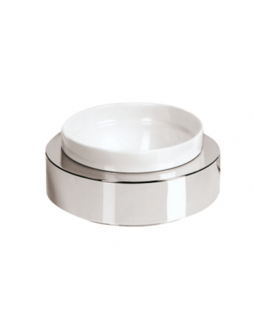 Box per ciotole in acciaio inox - colore bianco - cm ø 17,4x6h