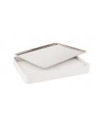 Vetrina refrigerata in acciaio inox, san - colore bianco - cm 43,5x32,5x6h