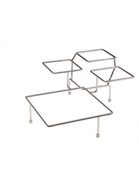 Supporto in acciaio cromato - Pi. nr. 4 - cm 39x39x17h