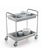 CARRELLO INOX A 2 VASCHE - mm 855x535x940h