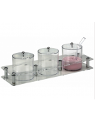 BUFFET ACRILICO PORTA YOGURT/MARMELLATE A 3 CONTENITORI