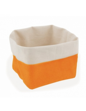 SET 2PZ CESTINO PANE QUADRATO 100% COTONE - COLORE ARANCIO - MM 120X120X150H