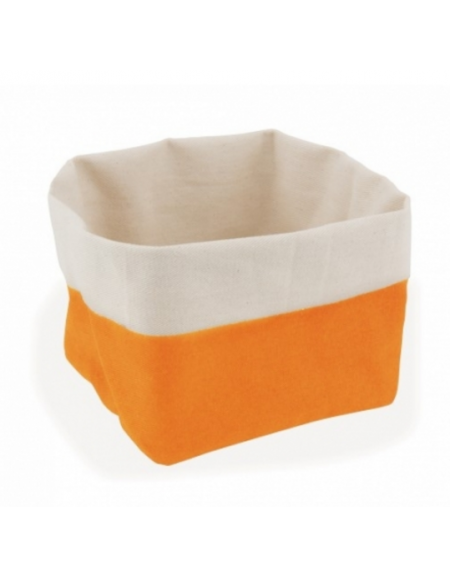 SET 2PZ CESTINO PANE QUADRATO 100% COTONE - COLORE ARANCIO - MM 120X120X150H