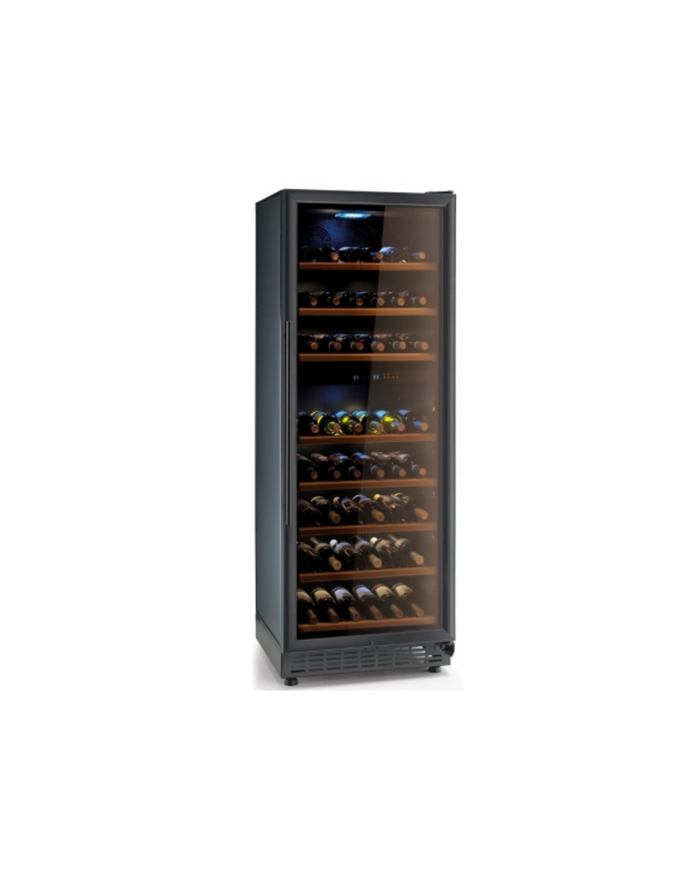 CANTINETTA VINO 270 LITRI PER 96 BOTTIGLIE A 2 ZONE REFRIGERATE 5-12 C°/ 12-22  C° mm. 595x590x1640h 