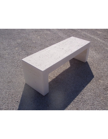 PANCHINA RETTANGOLARE MONOBLOCCO IN CEMENTO CALCESTRUZZO SPESSORE 19 CM - COLORE BIANCO PIETRA - CM 200X50X50H