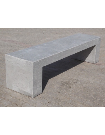 PANCHINA RETTANGOLARE MONOBLOCCO IN CEMENTO CALCESTRUZZO SPESSORE 19 CM - COLORE GRIGIO PIETRA - CM 200X50X50H