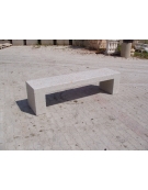 PANCHINA RETTANGOLARE MONOBLOCCO IN CEMENTO CALCESTRUZZO SPESSORE 19 CM - COLORE GRIGIO TRAVERTINO - CM 200X50X50H