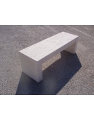 PANCHINA RETTANGOLARE MONOBLOCCO IN CEMENTO CALCESTRUZZO SPESSORE 19 CM - COLORE BIANCO PIETRA - CM 220X60X50H