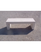 PANCHINA RETTANGOLARE MONOBLOCCO IN CEMENTO CALCESTRUZZO SPESSORE 19 CM - COLORE BIANCO PIETRA - CM 220X60X50H