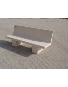 PANCHINA CON SPALLIERA IN CEMENTO COLORE BIANCO PIETRA - CM 170X56X68H