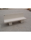 PANCHINA CON SPALLIERA IN CEMENTO COLORE BIANCO PIETRA - CM 170X56X68H