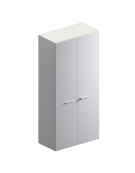 Mobile alto con 2 ante in vetro colore bianco extra - cm 90x46x194h