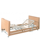 Letto degenza ospedaliero in legno a 3 snodi, 4 sezioni con altezza regolabile - cm 103x214x23/63h