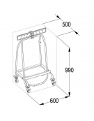 Carrello in acciaio inossidabile ideale per trasportare un sacco da 70 litri (non incluso)