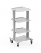 Carrello ospedaliero con struttura in alluminio cm 80h - 3 ripiani cm 40x36 - 4 rotelle