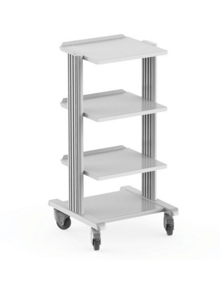 Carrello ospedaliero con struttura in alluminio cm 115h - 5 ripiani cm 40x36 - 4 rotelle