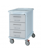 Carrello farmacia double face - 3 ampi cassetti su un lato - 30 cassetti  monodose sull'altro lato -- cm 92x59x81h 