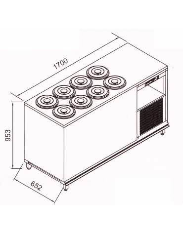 Banco N° 8+8 Pozzetti gelati - A GLICOLE (Carapine incluse)