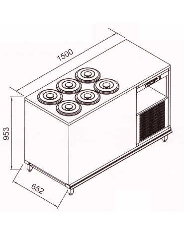 Banco N° 6+6 Pozzetti gelati - VENTILATO