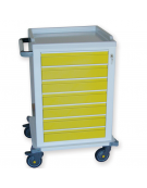 Carrello ospedaliero modulare in acciaio verniciato, struttura monoblocco - 7 cassetti - cm 67x63x104h