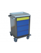 Carrello ospedaliero modulare in acciaio inox - struttura autoportante e monoblocco - 1 + 3 cassetti - cm 67x63x104h