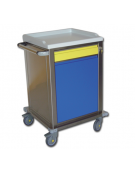 Carrello ospedaliero modulare in acciaio inox - struttura autoportante e monoblocco - 1 + 1 cassetti - cm 67x63x104h