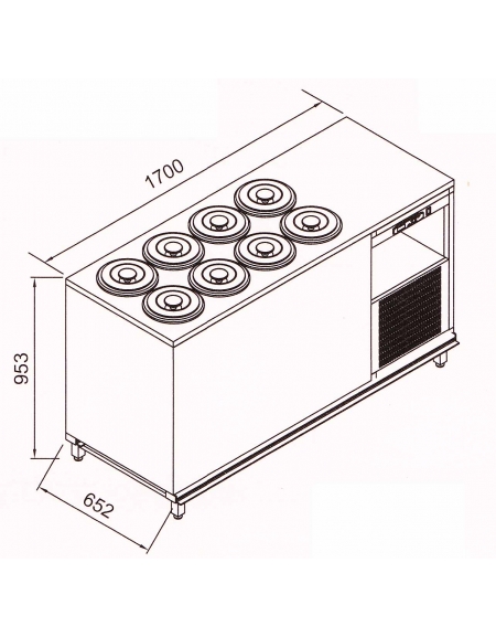 Banco N° 8+8 Pozzetti gelati - VENTILATO