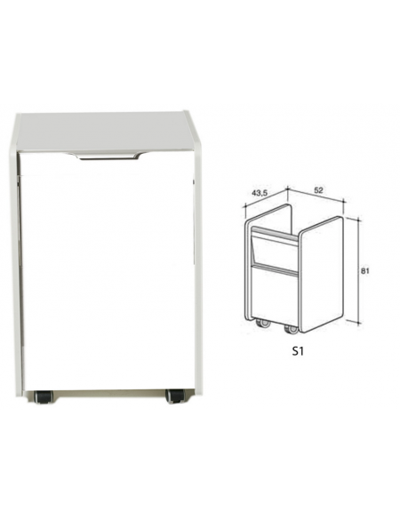 Mobiletto S1 per piani di lavoro ospedaliero - cm 52x43.5x81h