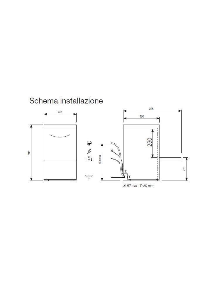 Lavatazzine lavabicchieri lavastoviglie bar cesto cm 35x35 RS1373