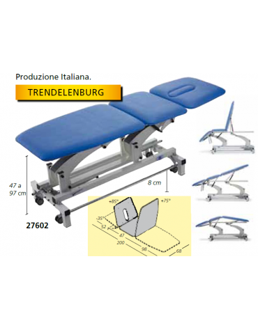 Lettino per visite e terapia ther trendelenb URG - elettrico - colore a richiesta - cm