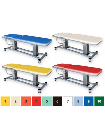 Lettino da visita ad altezza variabile con TR/RTR - colore a scelta - cm 194x68x52/94h