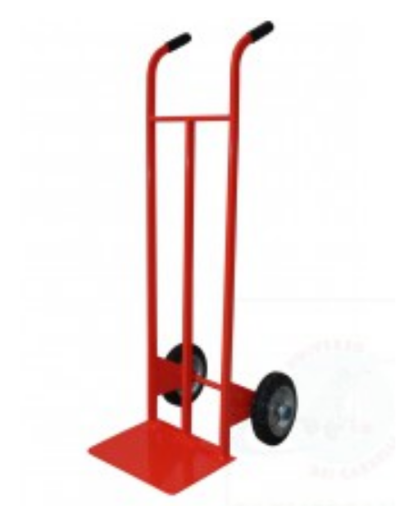 Carrello portacasse - 2 ruote gomma piena Ø mm 200 - colore rosso - cm 44x124h