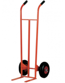 Carrello portacasse con forche - 2 ruote pneumatiche Ø 260 con cerchi in acciaio - cm 49x125h