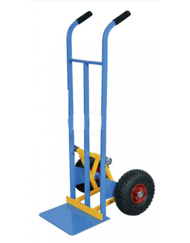 Carrello portacasse con scaricafacile - 2 ruote pneumatiche - cerchio in acciaio Ø mm 260 - cm 49x125h