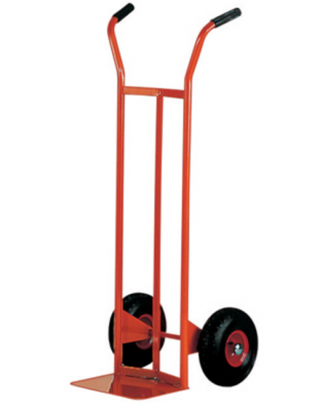 Carrello portasacchi spalla a curva - 2 ruote pnumatiche cerchio acciaio Ø cm 26 - cm 44x52x124h