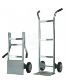 Carrello pieghevole zincato - 2 ruote in  gomma industriale Ø CM 20 - cm 49x120h