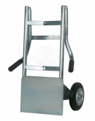 Carrello pieghevole zincato - 2 ruote in  gomma industriale Ø CM 20 - cm 49x120h