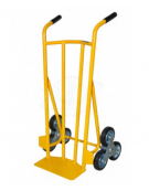 Carrello per trasporto su scala spalla curva 6 ruote gomma industraile su stella rotante Ø cm 150 - cm 63x110h