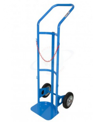 Carrello portabombola monoposto -  lt.40/50 2 ruote gomma piena Ø cm 20 - cm 44x40x125h