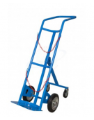 Carrello portabombole monoposto lt.40/50 trasformabile 2 ruote in gomma piena Ø cm 20 - cm 44x44x125h