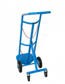 Carrello portabombole monoposto lt.40/50 trasformabile 2 ruote in gomma piena Ø cm 20 - cm 44x44x125h