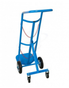 Carrello portabombole monoposto lt.40/50 trasformabile ruote con freno 2 ruote in gomma piena Ø cm 20 - cm 44x44x125h