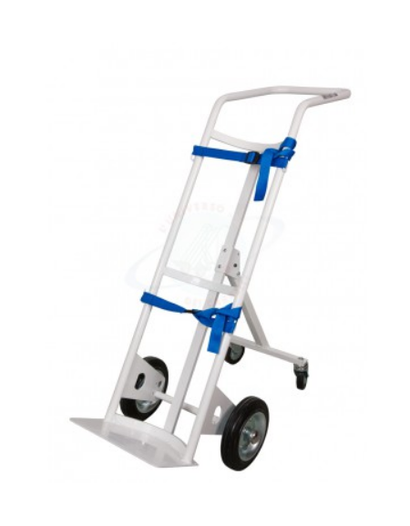 Portabombole monoposto per ambienti sanitari - 2 ruote gomma grigia Ø cm 20 2 ruote su snodo Ø cm 10 - cm 44x44x125h