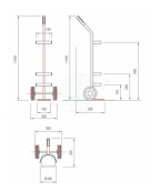 Portabombola lt. 5/7 alluminio amagnetico per bombola Ø cm 16 - cm 29x35x110h