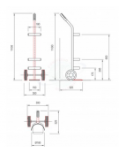 Portabombola lt. 10 e 14 in acciaio Inox per bombola Ø cm 16 - cm 29x35x110h