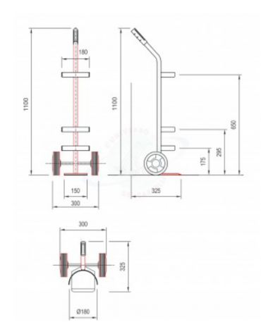 Portabombola lt. 10 e 14 in acciaio Inox per bombola Ø cm 16 - cm 29x35x110h