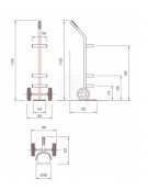 Porta Bombola lt. 5 e 7 in acciaio inox AISI 304 per bombola Ø cm 16 - cm 29x35x110h