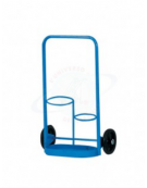 Carrello portabombole lt.2  - 2 ruote gommate Ø cm 15 - Ossigeno/ GPL  - cm 51x67h